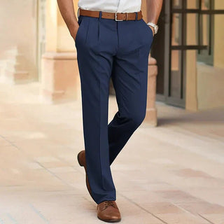 Sebastian Tailored Flachfronthose - Hosen - Dunkelblau - Müller Mode