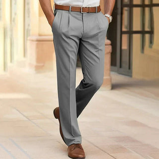 Sebastian Tailored Flachfronthose - Hosen - Grau - Müller Mode