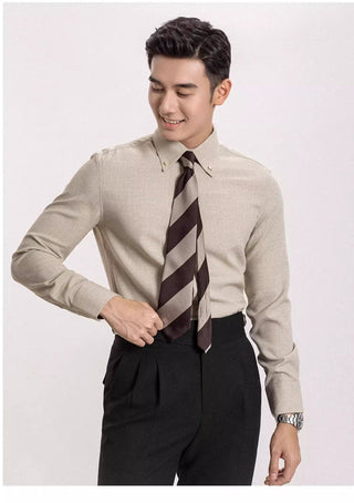 Serge Button - Down - Hemd mit klassischem Schnitt - Hemden - Khaki - Müller Mode