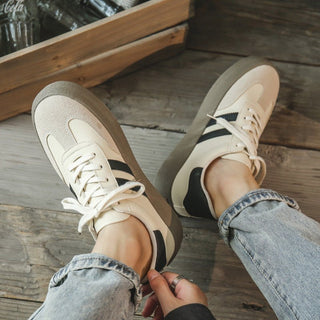 Serina Retro Gestreifte Sneakers - Sneakers - Beige - Müller Mode
