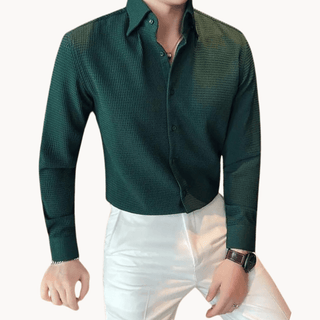 Severin Langarmhemd in wabenförmiger Passform - Hemden - Weiß - Müller Mode