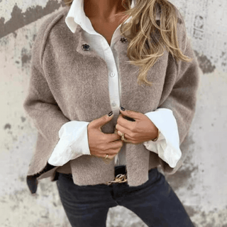 Sheryl Dicke Thermo - Strickjacke - Strickwaren - Khaki - Müller Mode