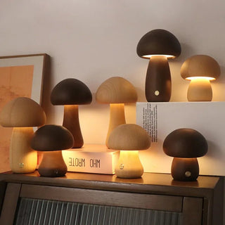 Shimmer - Pilz - Tischlampe - Tischlampe - Walnuss - Müller Mode