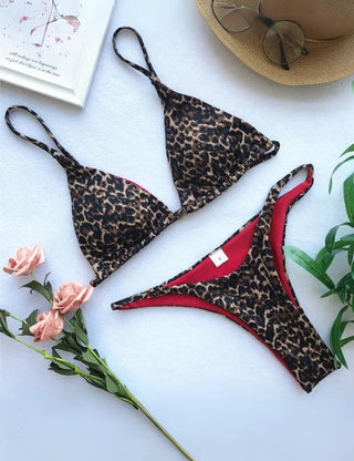 Silje - Bikini - Set - Leopard gepolsterter BH - Bademode - Braun - Müller Mode