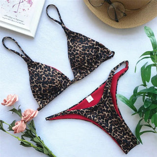Silje - Bikini - Set - Leopard gepolsterter BH - Bademode - Braun - Müller Mode