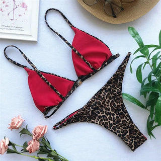 Silje - Bikini - Set - Leopard gepolsterter BH - Bademode - Braun - Müller Mode