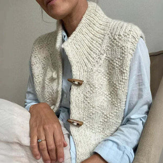 Silje Strickweste mit Stehkragen - Strickwaren - Weiß - Müller Mode