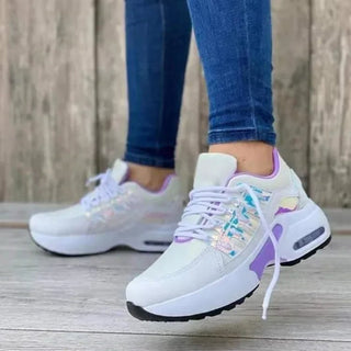 Sille - Bequeme Trainingsschuhe - Wanderschuhe - Sneakers - Weiß - Violett - Müller Mode