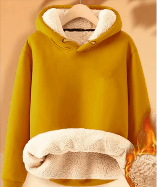 Simon - Sherpa - Fleecejacke mit Kapuze - Winterjacken - Gelb - Müller Mode