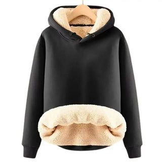 Simon - Sherpa - Fleecejacke mit Kapuze - Winterjacken - Schwarz - Müller Mode