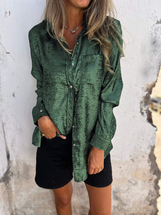 Sofie - Metallic - Bluse - Glitzerbluse - Bluse - Grun - Müller Mode