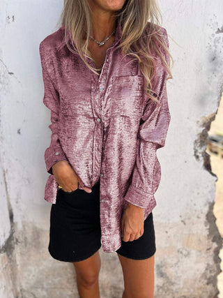 Sofie - Metallic - Bluse - Glitzerbluse - Bluse - Hellrosa - Müller Mode