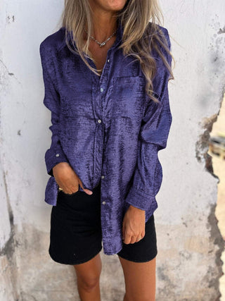 Sofie - Metallic - Bluse - Glitzerbluse - Bluse - Lila - Müller Mode