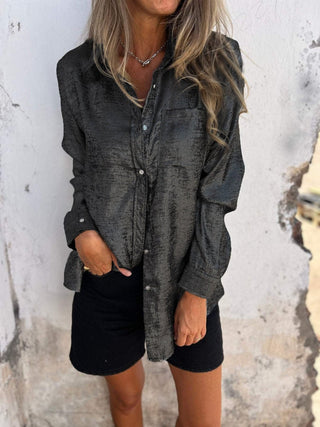Sofie - Metallic - Bluse - Glitzerbluse - Bluse - Schwarz - Müller Mode