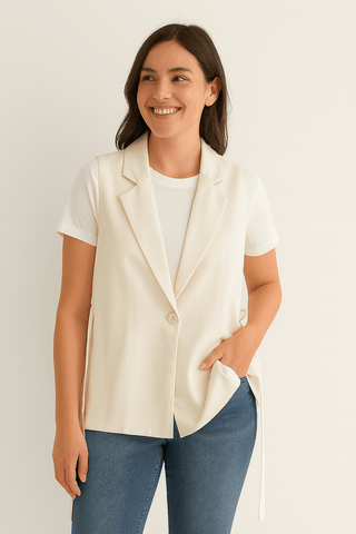 Suzan Weste mit Bindegürtel und Reverskragen - Jacken - Beige - Müller Mode