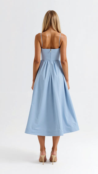 Tamara Fließendes Midikleid - Kleider - Hellblau - Müller Mode