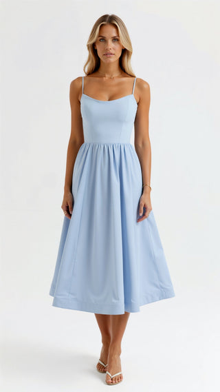 Tamara Fließendes Midikleid - Kleider - Hellblau - Müller Mode