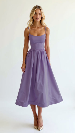 Tamara Fließendes Midikleid - Kleider - Lila - Müller Mode