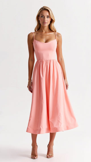 Tamara Fließendes Midikleid - Kleider - Rosa - Müller Mode