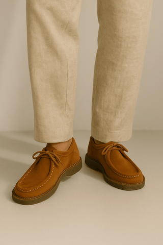 Theodore Wildleder Schnürschuhe mit Profilsohle - Sneakers - Karamell - Müller Mode