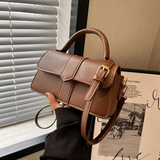 Tisha - Vintage - Schultertasche - Quadratische Form - Schultertaschen - Dunkelbraun - Müller Mode