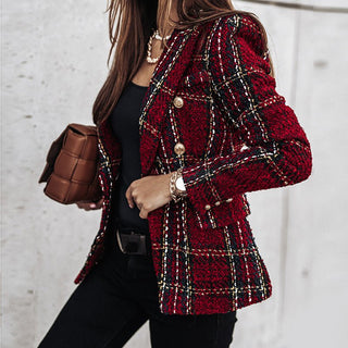 Tove - Schicker Karo - Blazer - Blazers - Weinrot - Müller Mode
