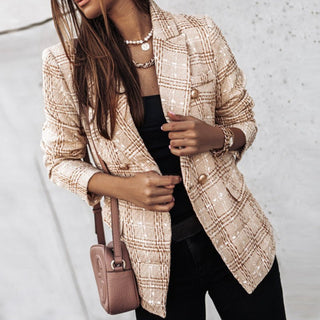 Tove - Schicker Karo - Blazer - Blazers - Khaki - Müller Mode