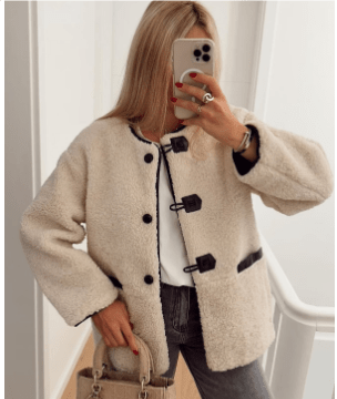 Tricia Flauschige Winterjacke - Winterjacken - Beige - Müller Mode