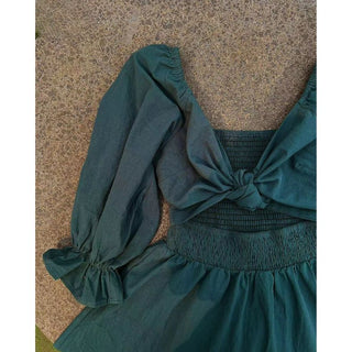 Trinity - Kleid - Rüschenärmel - Kleider - Dunkelgrün - Müller Mode