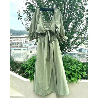 Trinity - Kleid - Rüschenärmel - Kleider - Grün - Müller Mode