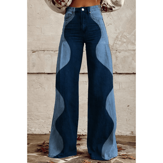 Trixie Weite Jeans mit Wellenmuster - Jeans - Blau - Müller Mode