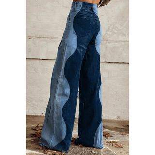 Trixie Weite Jeans mit Wellenmuster - Jeans - Blau - Müller Mode