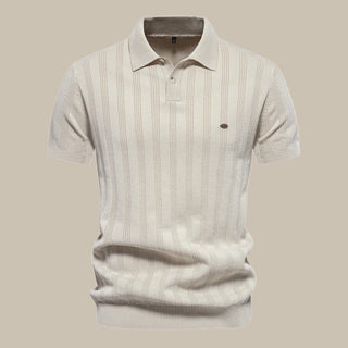 Valentin Strick - Poloshirt mit Knopfleiste - Polos - Beige - Müller Mode