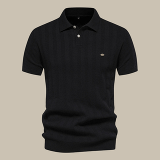 Valentin Strick - Poloshirt mit Knopfleiste - Polos - Schwarz - Müller Mode