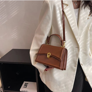 Vera - Leder Umhängetasche - Quadratischer Vintage - Stil - Schultertaschen - Khaki - Müller Mode