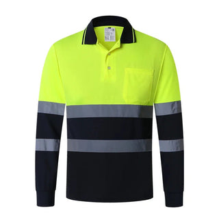 Virgil - Reflektierendes Poloshirt - Atmungsaktive Arbeitskleidung - Arbeitshemden - Gelb Marineblau - Müller Mode
