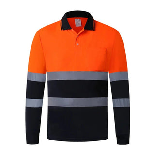 Virgil - Reflektierendes Poloshirt - Atmungsaktive Arbeitskleidung - Arbeitshemden - Orange Marineblau - Müller Mode