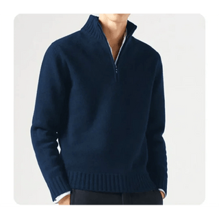 Wade - Rollkragenpullover - Halbreißverschluss - Stil - Sweatshirts & Hoodies - Blau - Müller Mode