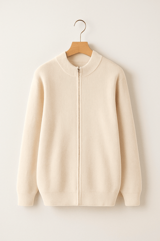 William Strickjacke mit Reißverschluss - Strickwaren - Beige - Müller Mode