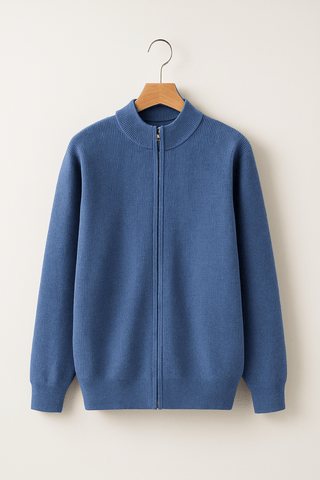 William Strickjacke mit Reißverschluss - Strickwaren - Blau - Müller Mode