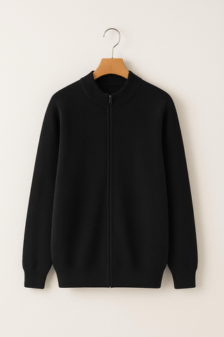 William Strickjacke mit Reißverschluss - Strickwaren - Schwarz - Müller Mode