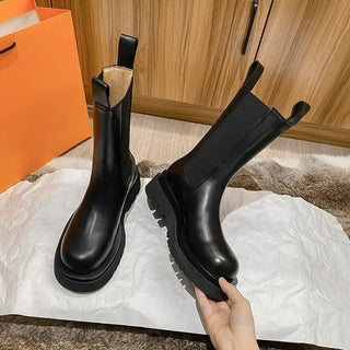 Wylla - Plateau - Chelsea - Stiefel - Gummizug - Detail - Stiefel - Schwarz - Müller Mode