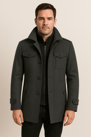 Xander Strukturierter Wintermantel - Winterjacken - Khaki - Müller Mode
