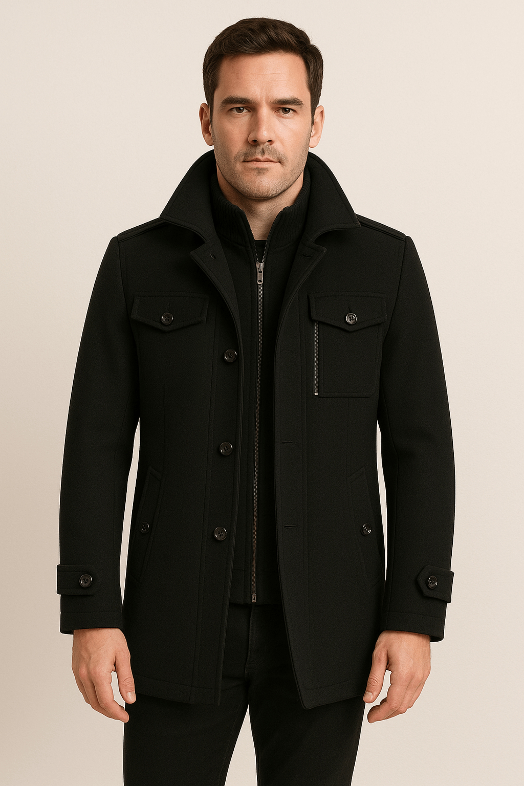 Structured Mid-Length Winter Coat for Everyday Wear - Photo 1