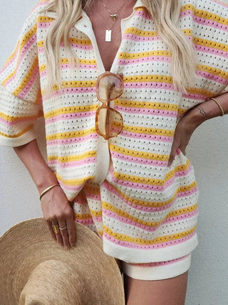 Ynez - Kurzes Set - Atmungsaktive Sommerkleidung - Sets - Rosa - Müller Mode