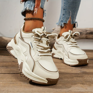 Zara - Damen - Turnschuhe - Hohe Sohle - Sneakers - Khaki - Müller Mode