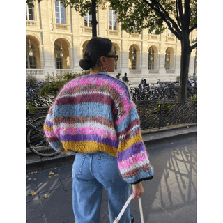 Zarela Bunt Gestrickte Strickjacke - Strickwaren - Lila - Müller Mode