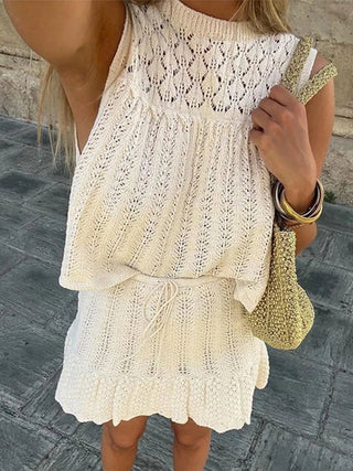 Zelda - Strickwaren - Sommer - Rockset - Strickwaren - Weiß - Müller Mode