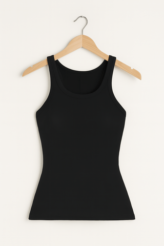 Zinaida Tanktop Gerippt - Tops - Schwarz - Müller Mode