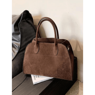 Zowie Doppelter Riemen Samt Tasche - Schultertaschen - Braun - Müller Mode